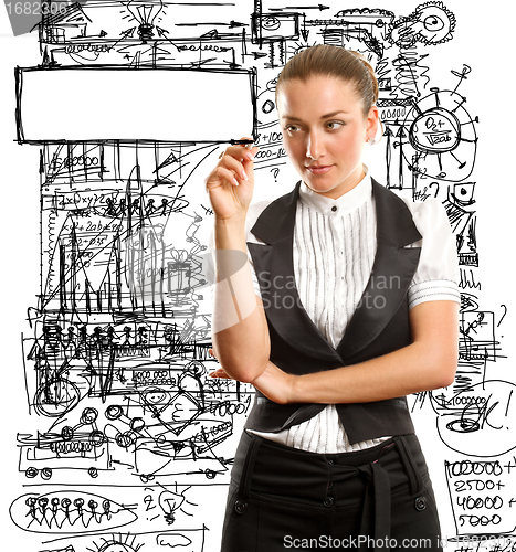 Image of businesswoman writing something