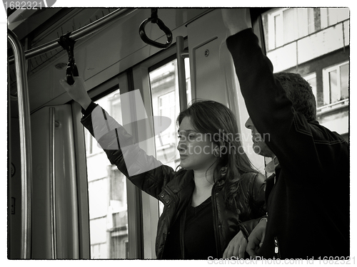 Image of Young Couple in tram