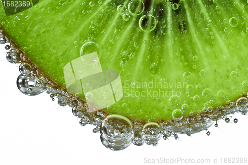 Image of kiwi with bubbles