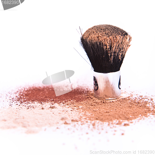 Image of makeup brush and powder