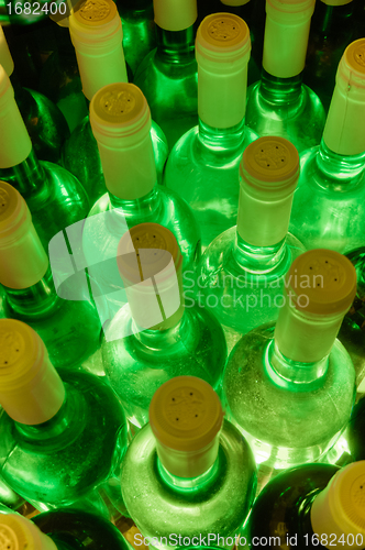 Image of wine bottles stacked up