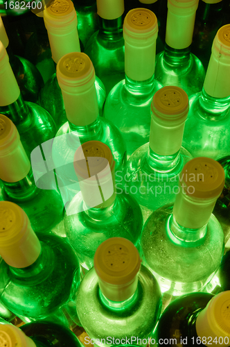 Image of wine bottles stacked up