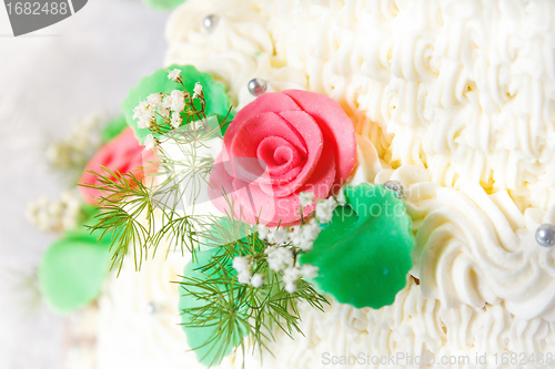 Image of Detail of traditional wedding cake