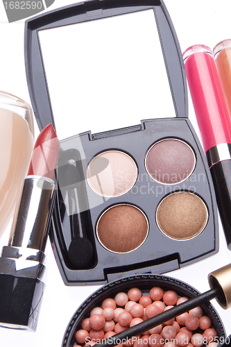 Image of set of cosmetic makeup products