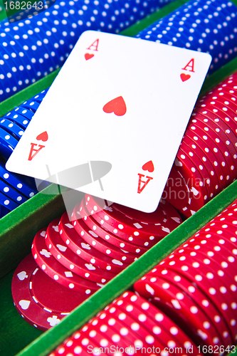 Image of poker chips with ace