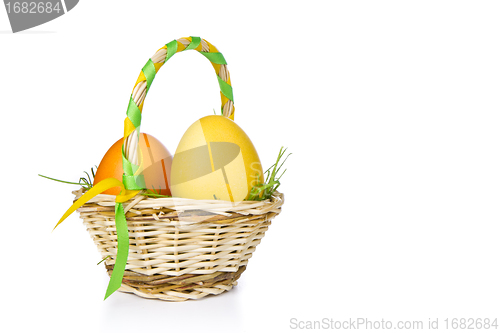 Image of basket with easter eggs