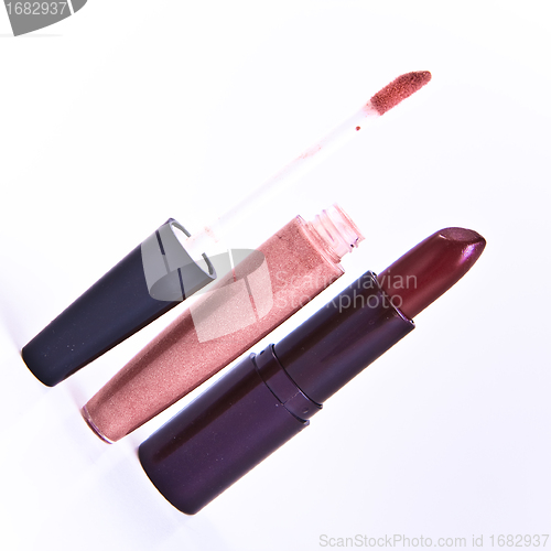 Image of lipstick with lip gloss