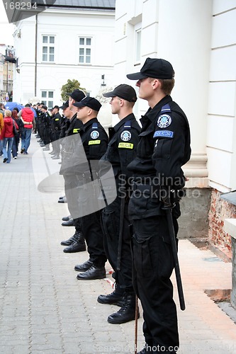 Image of Row of police officers