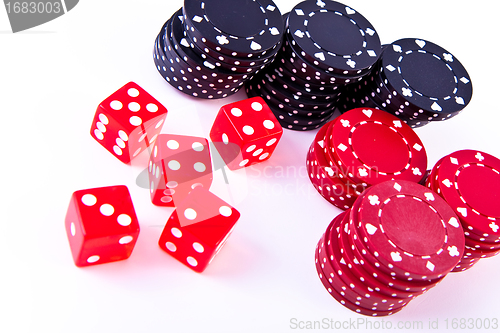 Image of poker chips and dice