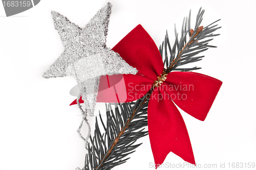 Image of decorated Christmas tree branch
