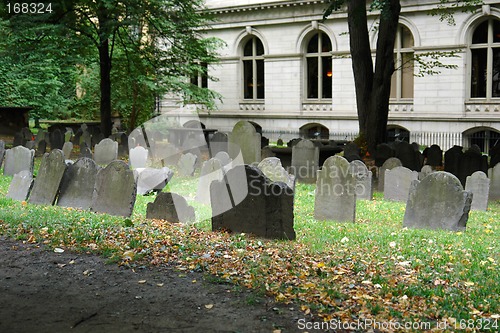 Image of Tombstones in old grave yard two