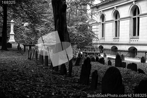 Image of Tombstones in old grave yard three