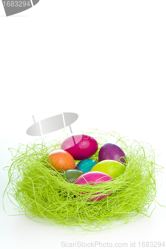 Image of easter eggs in nest