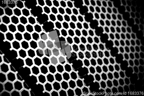 Image of abstract metallic grid