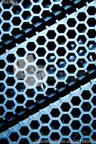 Image of abstract metallic grid