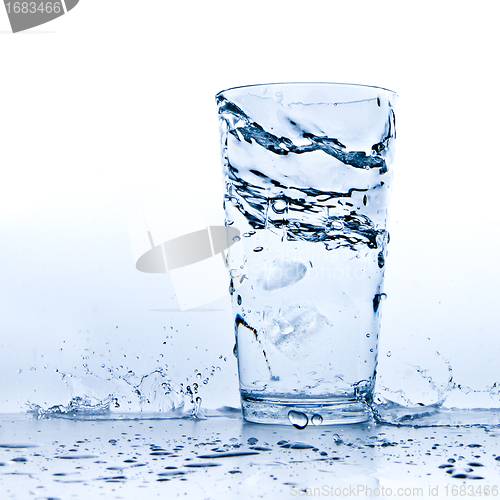 Image of water splash in glass