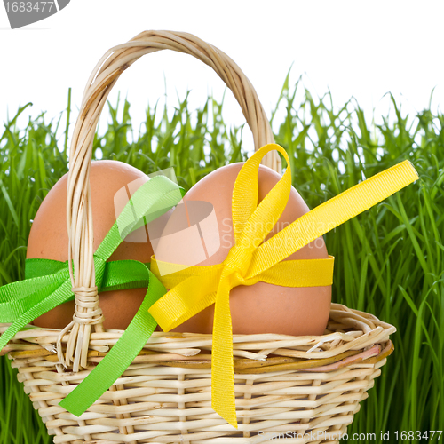 Image of basket with easter eggs