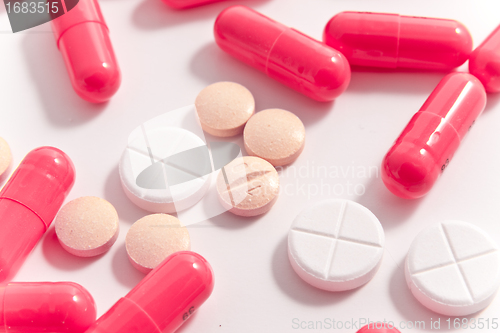 Image of pills on white background