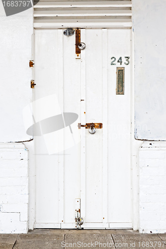 Image of old white door