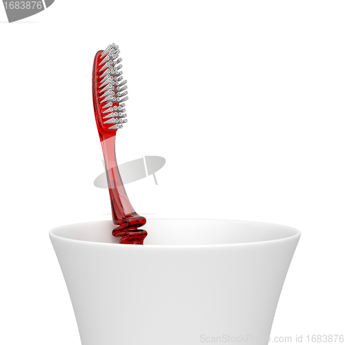 Image of Red toothbrush