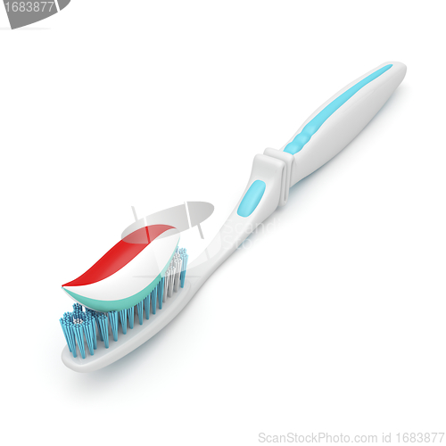 Image of Toothbrush with toothpaste