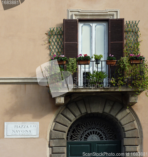 Image of Balcony, Piazza Navona, Rome