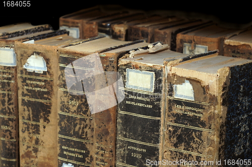 Image of Old books on a bookshelf