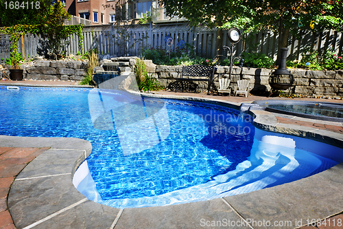 Image of Swimming pool with waterfall