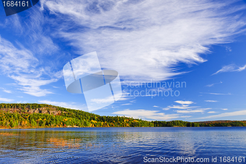 Image of Fall forest and lake