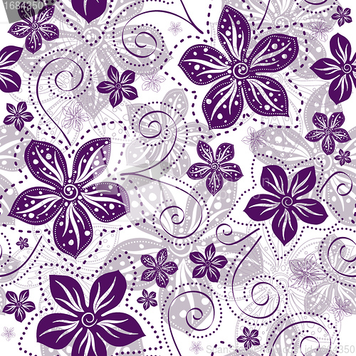 Image of Seamless white-violet floral pattern