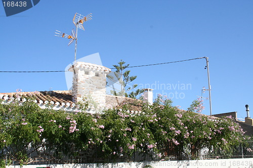 Image of Roof with beautiful chimney