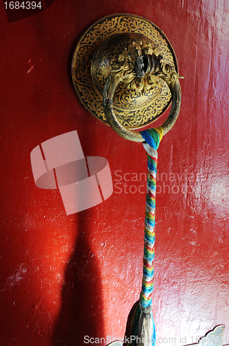 Image of Tibetan red door