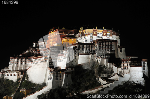 Image of Night scenes of Potala Palace in Tibet