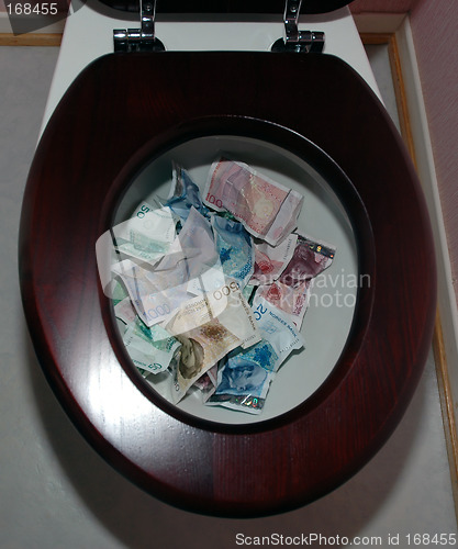 Image of Money in toilet # 2