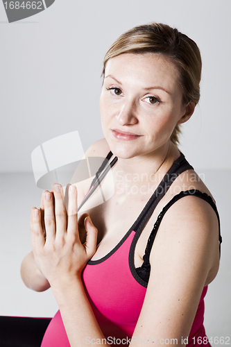 Image of Pregnant woman meditating