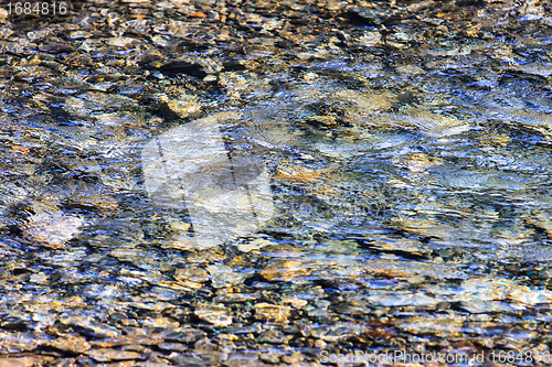 Image of pebbles under water