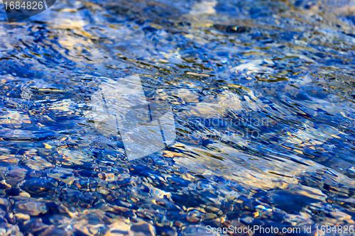 Image of pebbles under water