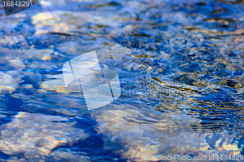 Image of pebbles under water