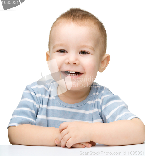 Image of Portrait of a cute cheerful little boy