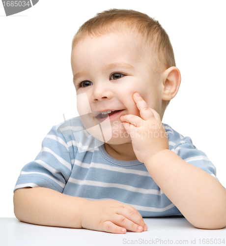 Image of Portrait of a cute cheerful little boy