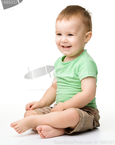 Image of Portrait of a cute cheerful little boy