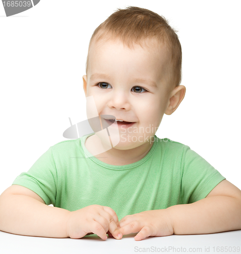 Image of Portrait of a cute cheerful little boy
