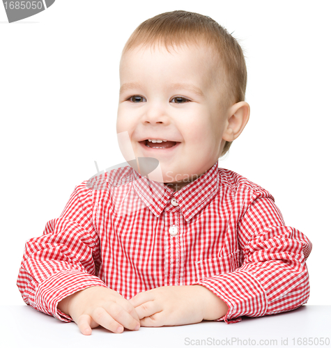 Image of Portrait of a cute cheerful little boy
