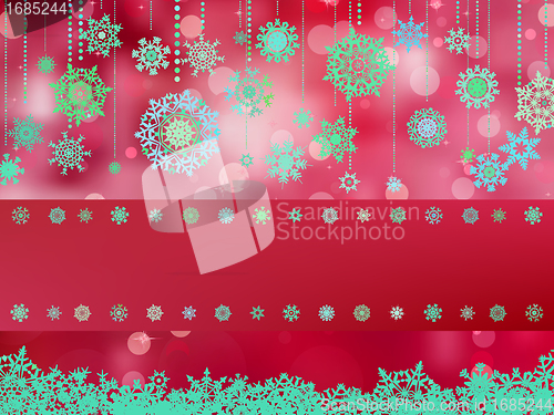 Image of Red background with snowflakes. EPS 8