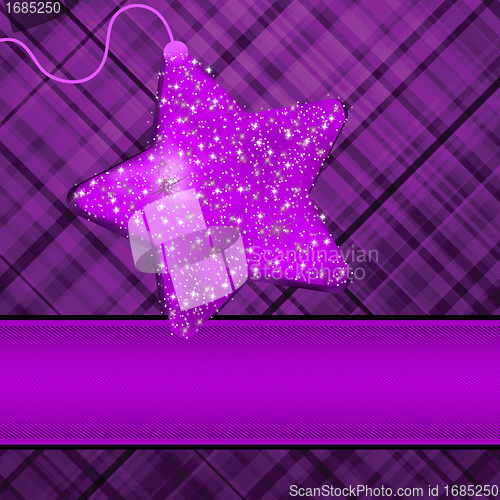Image of Christmas stars on purple background. EPS 8