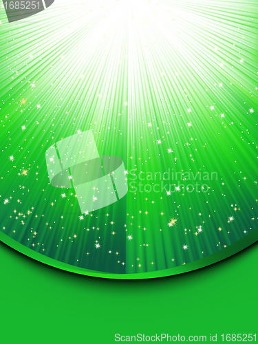 Image of Abstract green background with stars. EPS 8