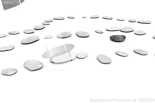 Image of pebbles on white