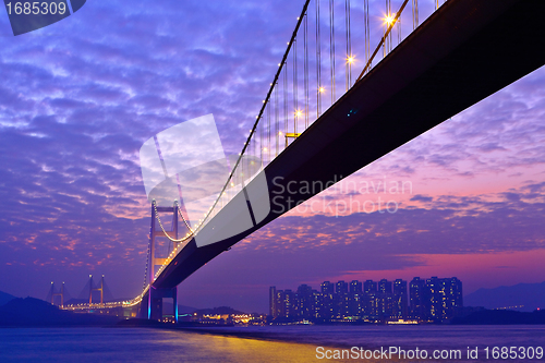 Image of Tsing Ma Bridge at night