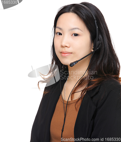 Image of young woman with headset