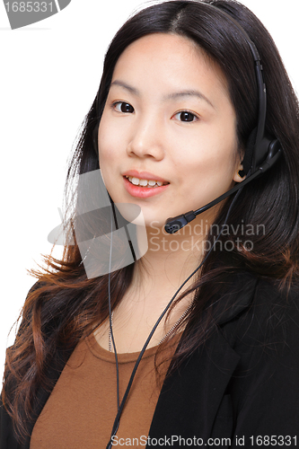 Image of asian woman with headset